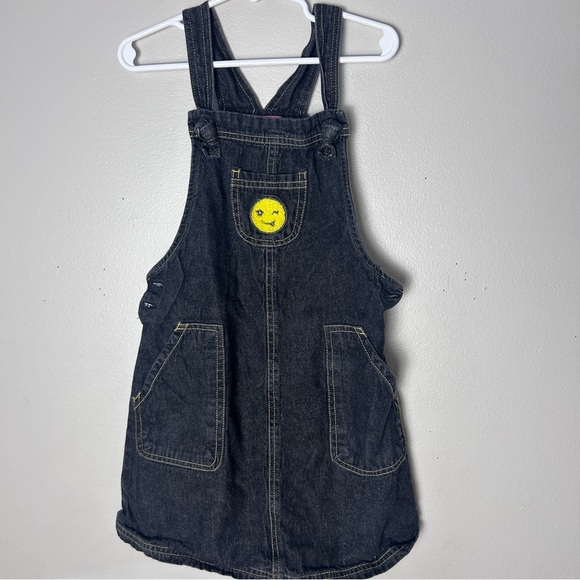 Isaac Mizrahi Blue and Yellow Overalls with Smiley Detail - Picture 1 of 4